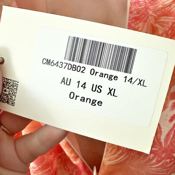 Mika & Gala Tropical Orange Halter Maxi Dress Women's US Size XL  NEW - Picture 8 of 15